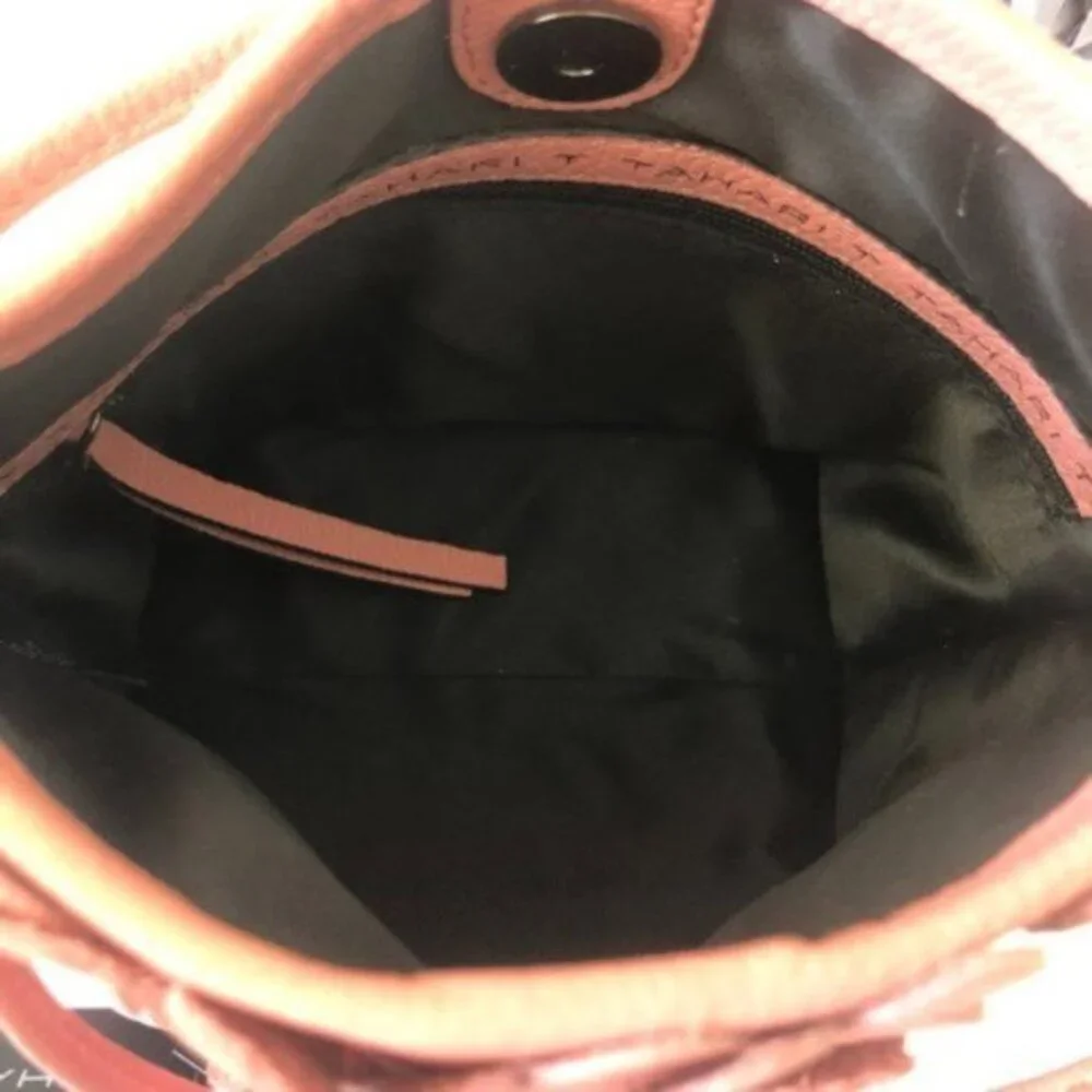 T Tahari 3D Greta Leather Flowers Appliques Pink Crossbody Handbag